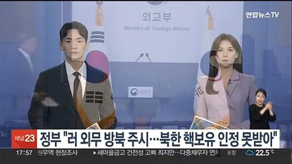 정부 "러 외무 방북 주시…북한 핵보유 인정 못받을 것"