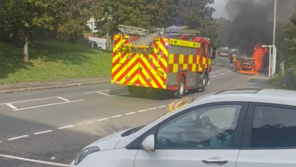Panic ensues on a Luton road after man spots a Kia on fire