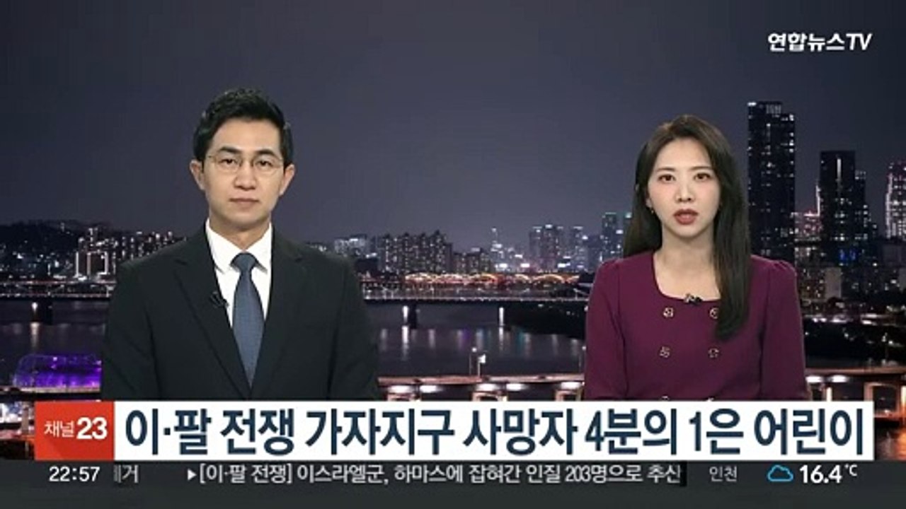 이·팔 전쟁 가자지구 사망자 4분의 1은 어린이