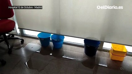 Hospitales y centros de salud madrileños sufren las goteras en una jornada de lluvia por enésima vez