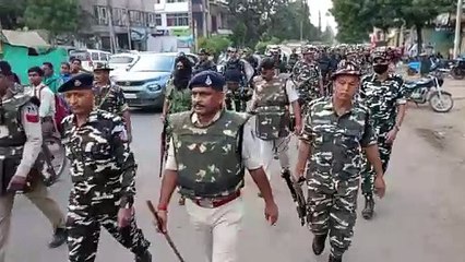 video Story - शहडोल पहुंचे एसएसबी के जवान, नगर में निकाला फ्लैग मार्च