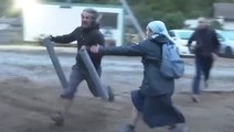 Nun tackles climate protester attempting to block pilgrim centre