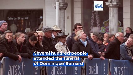 Arras attack: Mourners pay tribute to 'much loved' teacher Dominique Bernard