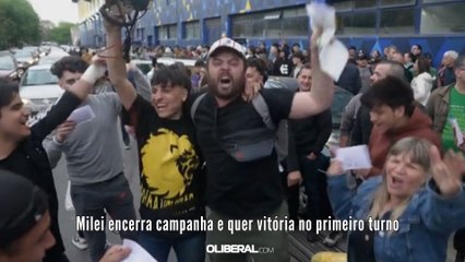 Milei encerra campanha e quer vitória no primeiro turno