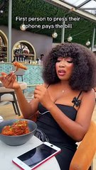 The First Person to touch phone will pay bills