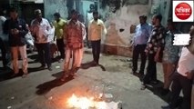 Protest against Congress candidate in Burhanpur, effigy burnt on the road