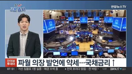[3분증시] 뉴욕증시, 파월 발언에 하락…다우 0.75%↓ 外