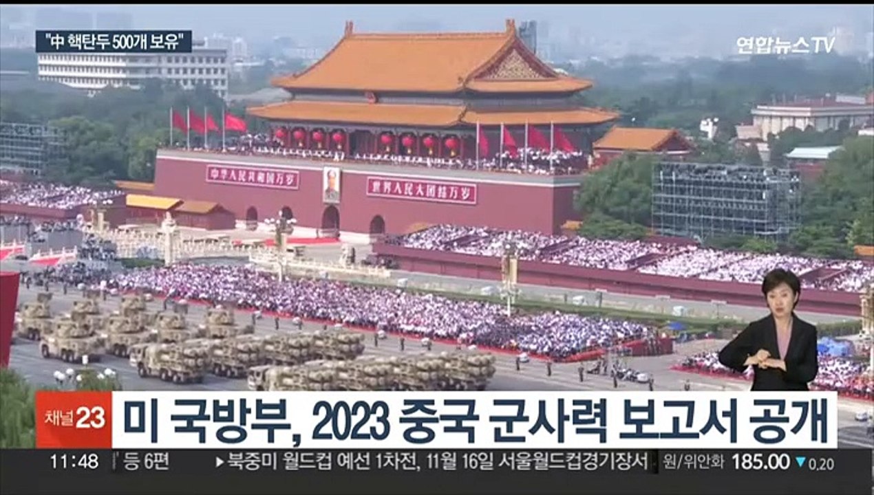 美, 중국 핵전력 증강 "2030년까지 핵탄두 1천개 이상"