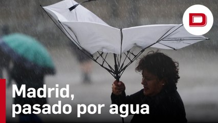 Las balsas de agua que la borrasca Aline ha dejado en su paso por Madrid