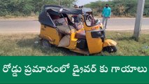 అలంపూర్: అలంపూర్ ప్రమాదవశాత్తు అదుపుతప్పి ఆటో బోల్తా