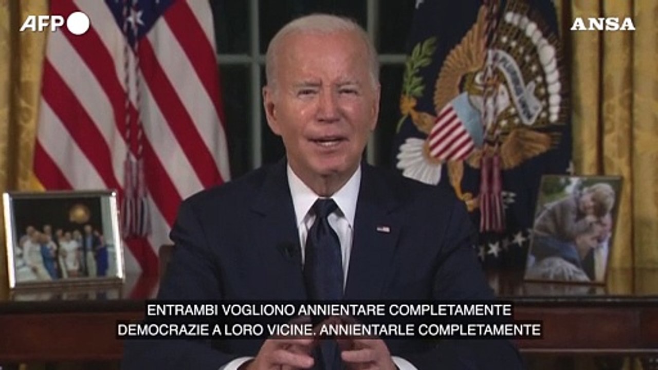 Biden:  "Hamas e Putin vogliono annientare le democrazie a loro vicine"