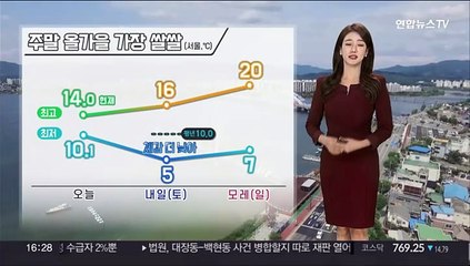 [날씨] 찬바람 부는 퇴근길…주말 올가을 가장 '쌀쌀'