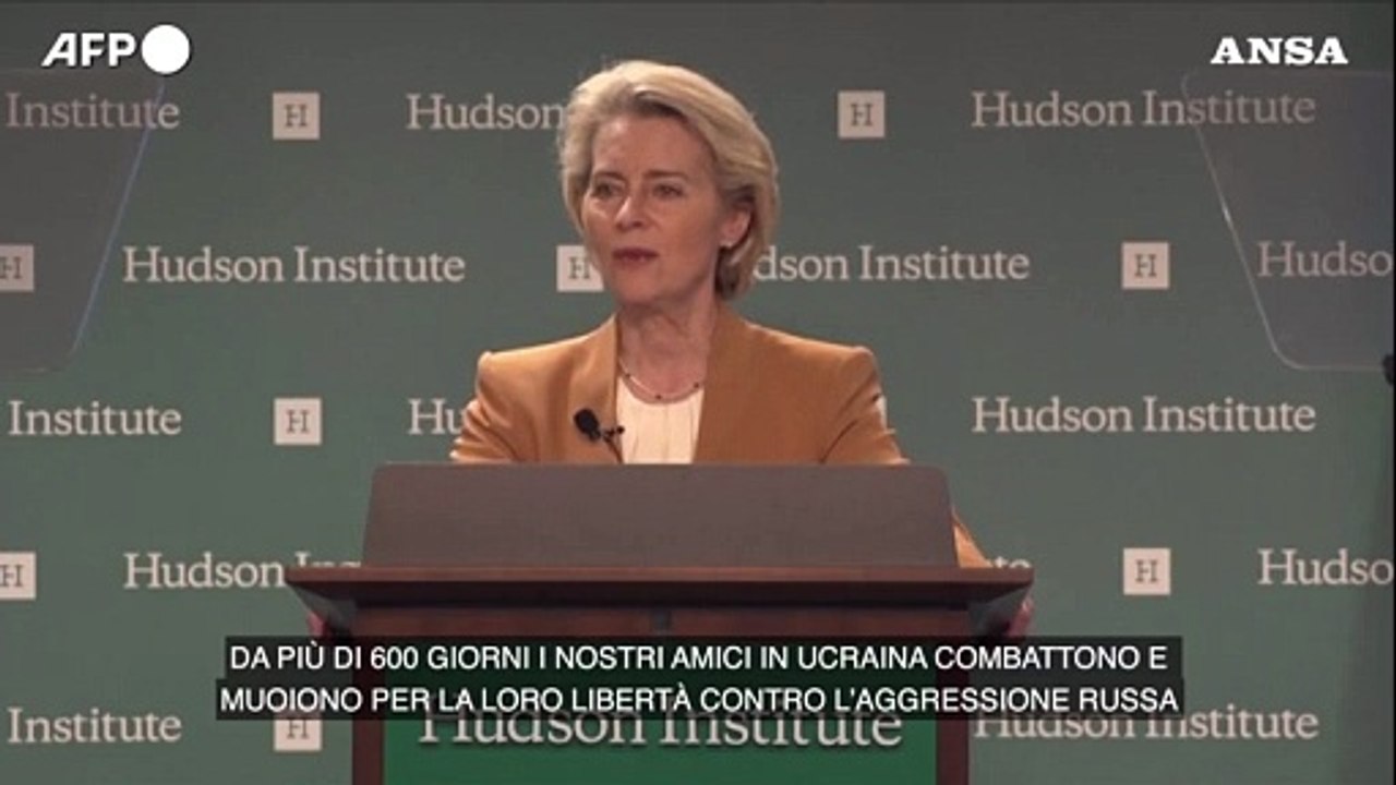 Von der Leyen: "Europa e America stiano unite al fianco di Israele e Ucraina"