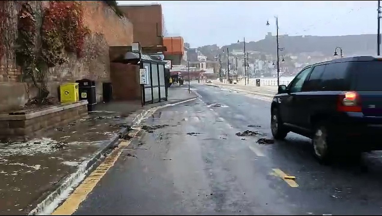 Foreshore Road, Scarborough during Storm Babet