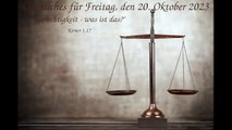 Geistliches für Freitag, den 20. Oktober 2023