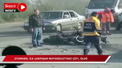 Motosikletli çift kazada can verdi