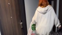 Girl mistakes the panic button in a hotel room for the light switch *Hilarious*