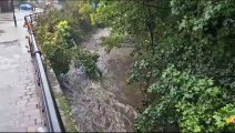Footage shows water surging in Sheffield river during Storm Babet