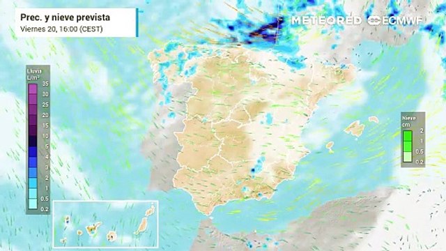 Una nueva borrasca dejará lluvias intensas en algunas zonas de España