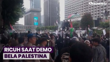 Kericuhan Terjadi di Depan McDonalds Thamrin saat Demo Bela Palestina