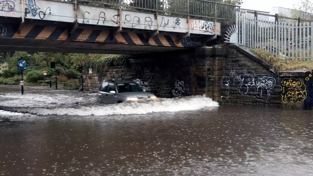 Storm Babet hits Sheffield as cars get stuck in flood water in Heeley