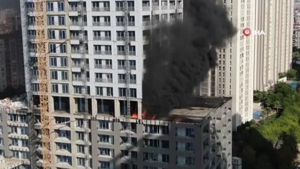 Ataşehir'de inşaat halindeki rezidansta yangın