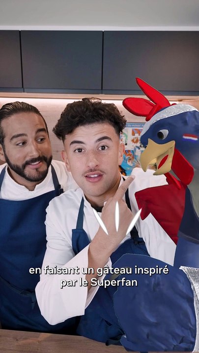 Riadh et Mohamed Cheikh relèvent le défi de Meta : réaliser un gâteau aux couleurs du Superfan de la France pour la Coupe du monde de rugby 2023