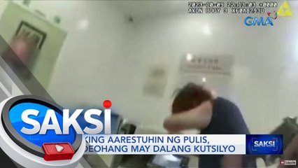 Lalaking aarestuhin ng pulis, navideohang may dalang kutsilyo | Saksi