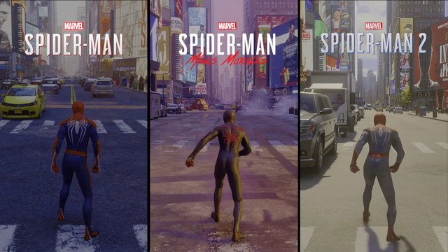 Spider-Man vs Spider-Man Miles Morales vs Spider-Man 2 - Comparison