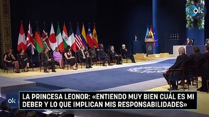 La princesa Leonor «Entiendo muy bien cuál es mi deber y lo que implican mis responsabilidades»
