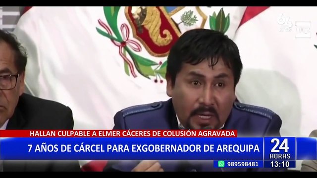 Arequipa: condenan a siete de prisión a exgobernador Elmer Cáceres por colusión agravada