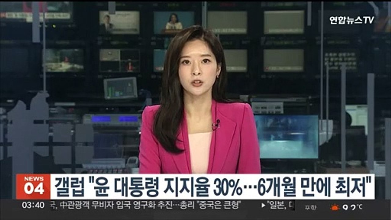 한국갤럽 "윤대통령 지지율 30%…6개월 만에 최저치"