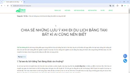 Kinh Nghiệm Du Lịch Bằng Xe Taxi - Làm Thế Nào Để Thảnh Thơi Khám Phá Thế Giới