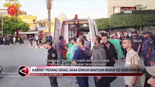 Kabinet Perang Israel Izinkan Bantuan Kemanusiaan Masuk Jalur Gaza Melalui Perbatasan Mesir