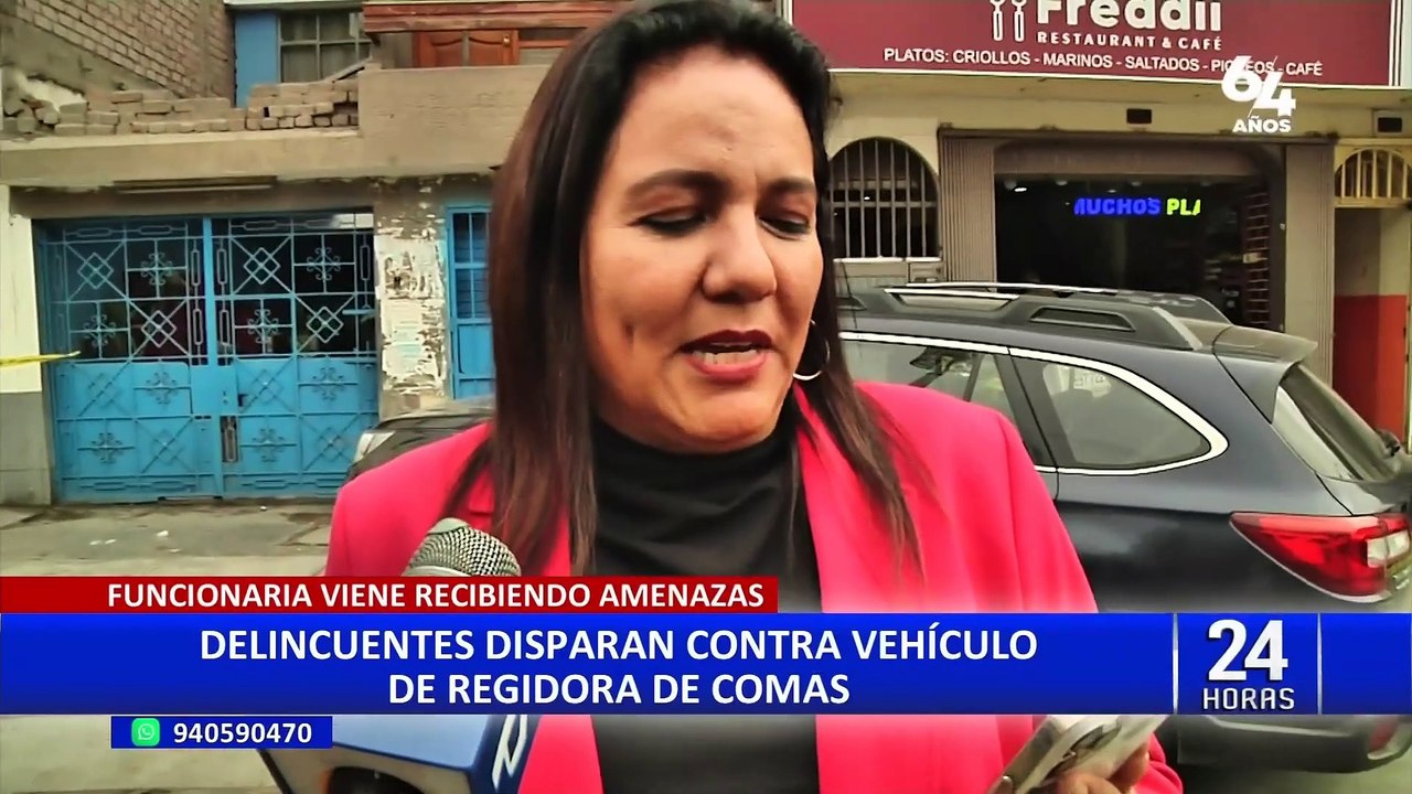 Comas: vehículo de la regidora Rosa Corzo fue atacado a balazos por desconocidos