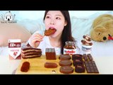 ASMR MUKBANG| Chocolate Desserts Party(Pudding, Nutella, HERSHEY, Ice cream, Mochi roll, Cake).