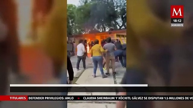 Encapuchados queman y causan destrozos a la dirección de CCH Azcapotzalco