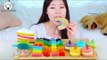ASMR MUKBANG| Rainbow Desserts(LEGO Jelly, Meringue cookies, Macaroon, TikTok, Macaroon, Cake)