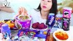 ASMR MUKBANG| Violet Convenience store(BTS gum, Rice noodles, Fried Chicken, Triangular Gimbap)