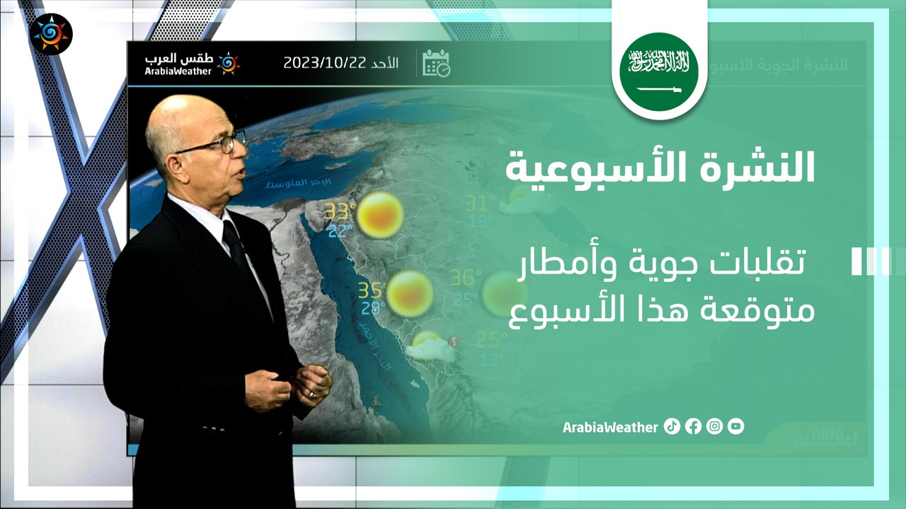 السعودية النشرة الأسبوعية | تقلبات جوية وأمطار متوقعة هذا الأسبوع | الاحد 21-10-2023