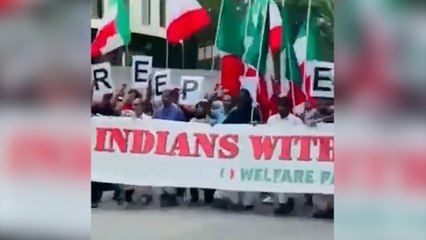 Hindistan'da Filistin'e destek yürüyüşü düzenleyen bir grup yanlışlıkla İtalya bayrağı kullandı