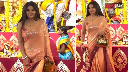 Sequin Saree पहनकर Rakhi Sawant पहुंची Durga Puja पंडाल, New Look में जमकर दिए Pose! Filmibeat
