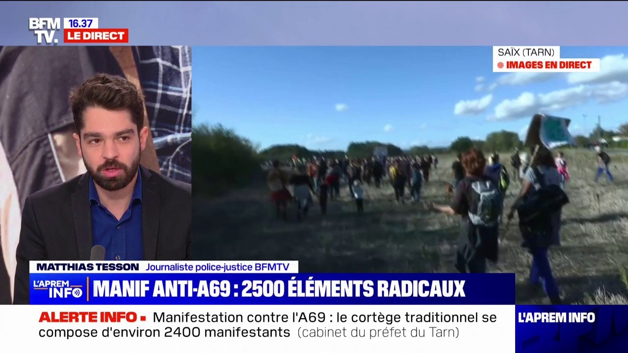 Manifestation contre l'A69: "2500 éléments radicaux" présents en marge du cortège selon la préfecture du Tarn