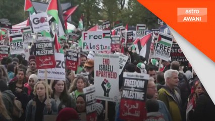 100,000 penunjuk perasaan berarak di London