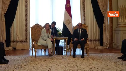 Meloni incontra il Presidente egiziano Al Sisi, le immagini