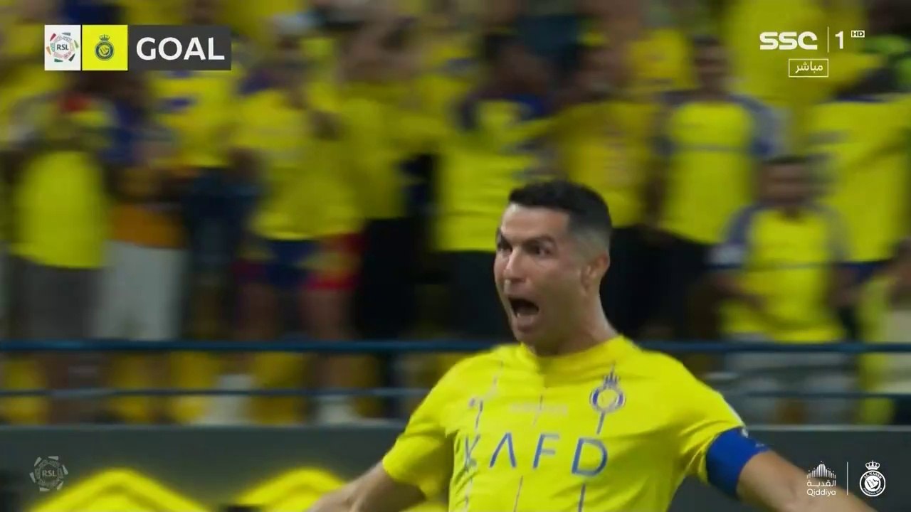 أهداف مباراة النصر 2 - 1 ضمك _هدف رونالدو من ضربة حرة مباشرة