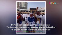 Jamaah Umrah Nangis Bertemu Orang Palestina di Depan Kabah