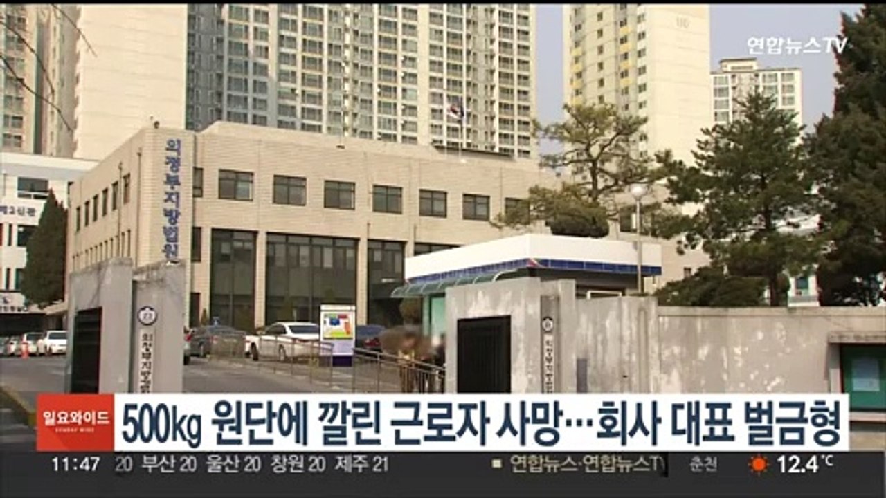 500㎏ 원단에 깔린 근로자 사망…회사 대표 벌금형