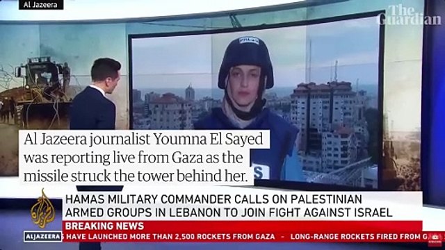 Moment Israeli airstrike hits Gaza tower block after Hamas attack