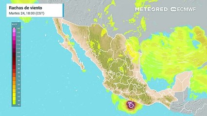 Modelo ECMWF  - Ráfagas de viento en km/h